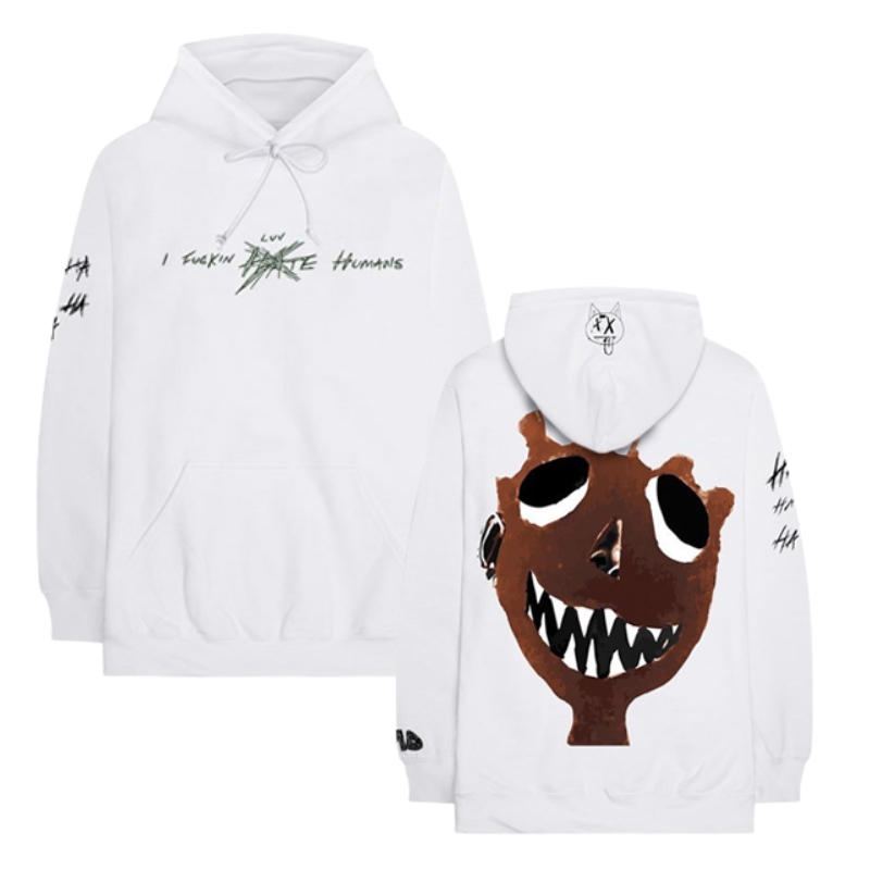 Bad Vibes Forever Hoodie White XTO1010